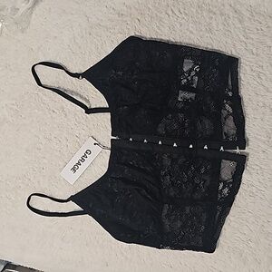Garage black Lace corset bustier top NWT